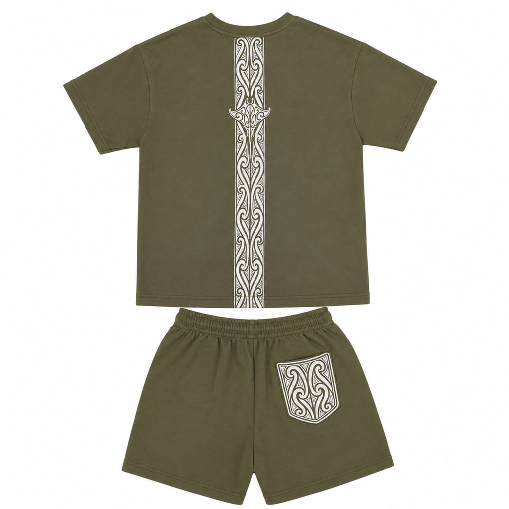 UREIA TEE & SHORT SET - KHAKI